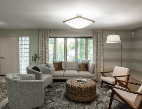 Living Room Transformation: Mid-Century Modern Meets Traditional